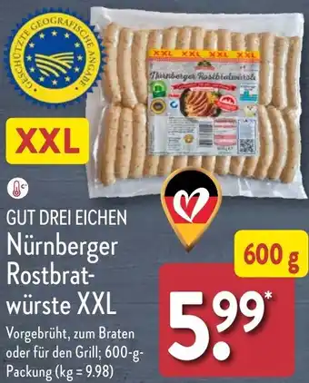 Aldi Nord GUT DREI EICHEN Nürnberger Rostbratwürste XXL 600 g Angebot