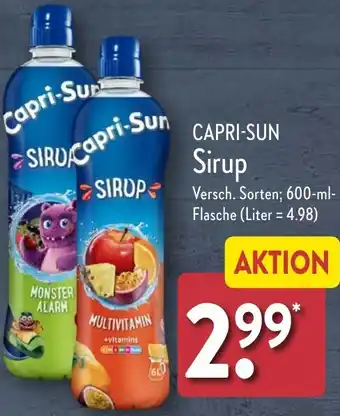 Aldi Nord CAPRI-SUN Sirup 600 ml Flasche Angebot