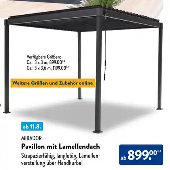 Aldi Nord MIRADOR Pavillon mit Lamellendach Angebot