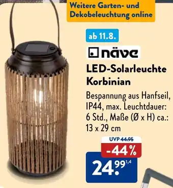 Aldi Nord Näve LED-Solarleuchte Korbinian Angebot