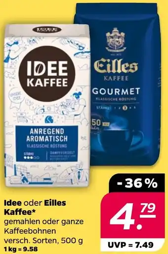 NETTO Idee oder Eilles Kaffee 500 g Angebot