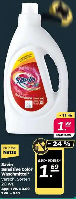 NETTO Savin Sensitive Color Waschmittel 20 WL Angebot