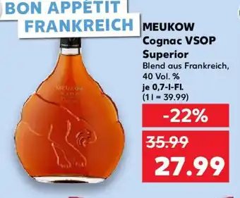 Kaufland MEUKOW Cognac VSOP Superior 40 Vol.% 700ml Angebot