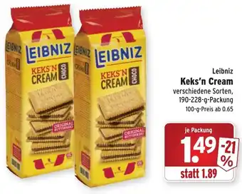 Wasgau Leibniz Keks'n'Cream 190/228g Angebot