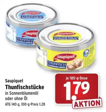 Wasgau Saupiquet Thunfischstücke 185g Angebot