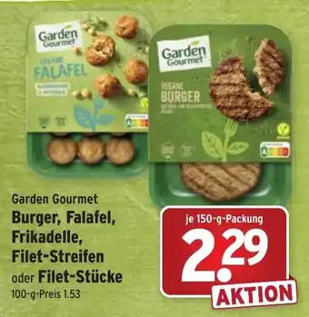 Wasgau Garden Gourmet Burger, Falafel, Frikadelle, Filet Streifen oder Filet Stücke 150g Angebot