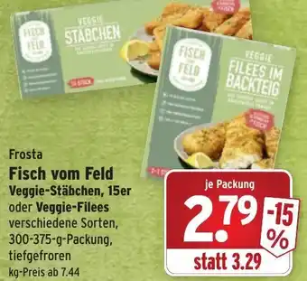 Wasgau Frosta Fisch vom Feld Veggie Stäbchen 15er oder Veggie Filees 300-375g Angebot