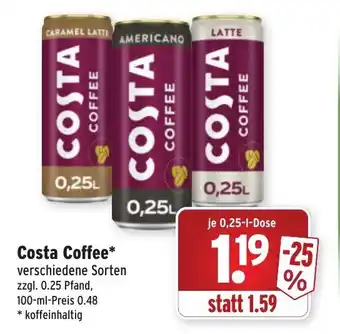 Wasgau Costa Coffee 0,25L Angebot