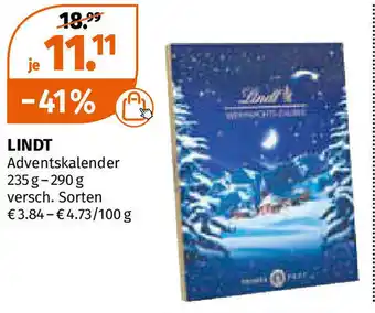 Müller Lindt Adventskalender 235-290g Angebot