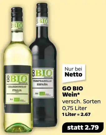 NETTO GO BIO Wein 0,75 Liter Angebot