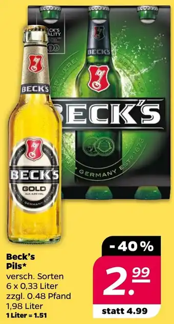 NETTO Beck's Pils 6 x 0,33 Liter Angebot