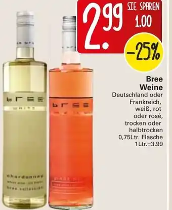 WEZ Bree Weine 0,75L Angebot