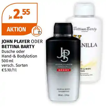 Müller John Player oder Bettina Party Dusche oder Hand & Bodylotion 500ml Angebot