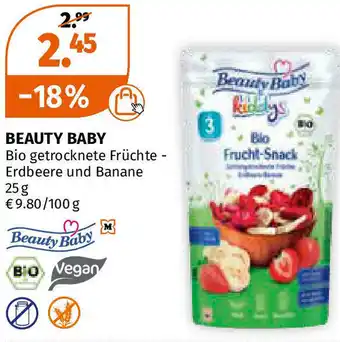 Müller Beauty Baby Bio Getrocknete Früchte Erdbeere und Banane 25g Angebot