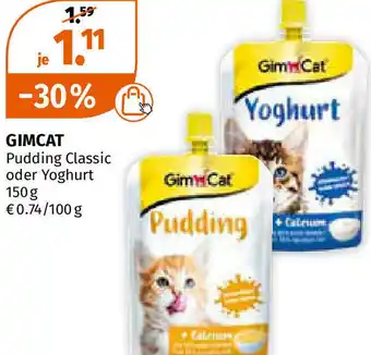 Müller Gimcat Pudding Classic oder Yoghurt 150g Angebot