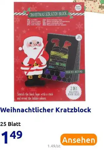 Action Weihnachtücher Kratzblock Angebot