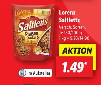 Lidl Lorenz Saltletts Versch. Sorten. Je 150/100 g Angebot