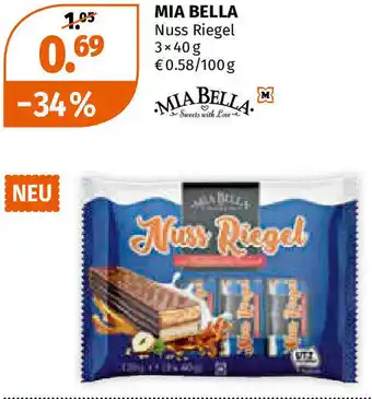 Müller Mia Bella Nuss Riegel 3x40g Angebot