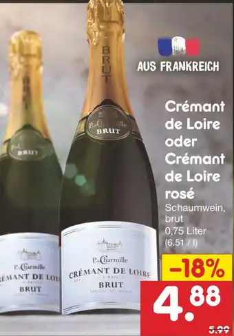 Netto Marken-Discount Crémant de Loire oder Cremant de Loire rose Angebot