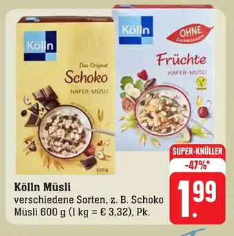 Edeka Neukauf Kölln Müsli verschiedene Sorten, z. B. Schoko Müsli 600 g Angebot