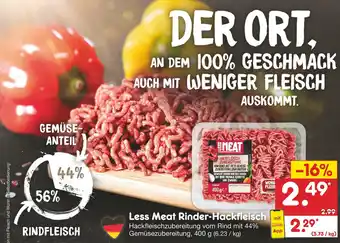 Netto Marken-Discount Less Meat Rinder Hackfleisch Angebot