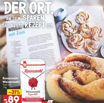 Netto Marken-Discount Rosenmehl Weizenmehl 1kg Angebot