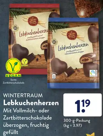 Aldi Süd Wintertraum Lebkuchenherzen 300g Angebot