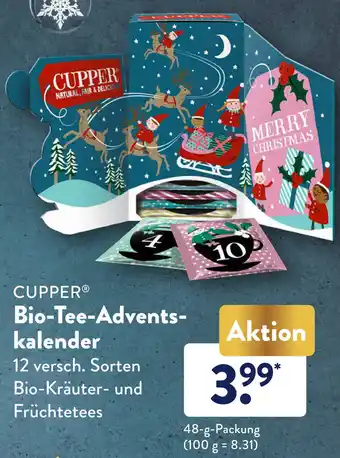 Aldi Süd Cupper Bio Tee Adventskalender 48g Angebot