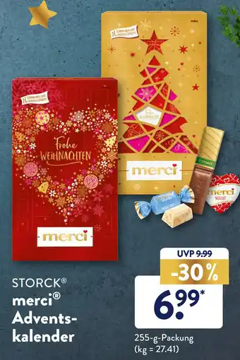 Aldi Süd Storck Merci Adventskalender 255g Angebot