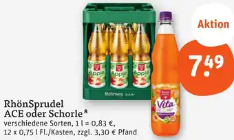 tegut RhönSprudel ACE oder Schorle 12x0,75 L Angebot