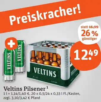 tegut Veltins Pilsener 20x0,5/24x0,33 L Angebot