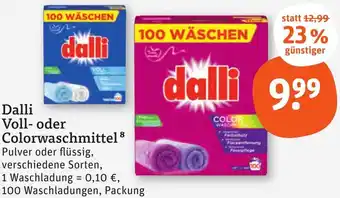 tegut Dalli Voll oder Colorwaschmittel 100 Waschladungen Angebot