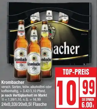 Edeka Krombacher 24x0,33/20x0,5 L Flasche Angebot