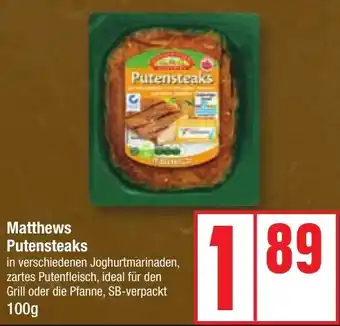 Edeka Matthews Putensteaks 100 g Angebot