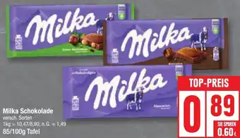 Edeka Milka Schokolade 85/100 g Tafel Angebot