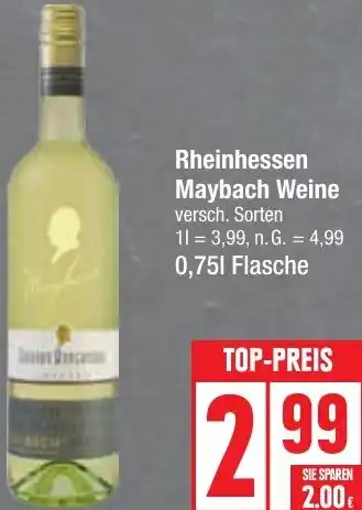 Edeka Rheinhessen Maybach Weine 0,75 L Flasche Angebot