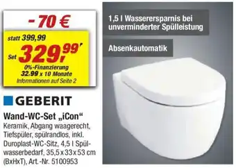 toom Baumarkt GEBERIT Wand-WC-Set „iCon" Angebot