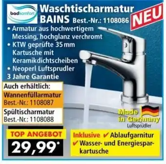 Norma Waschtischarmatur Bains Angebot