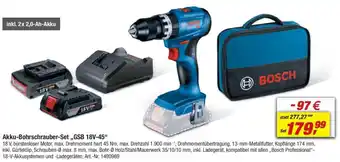toom Baumarkt BOSCH Akku-Bohrschrauber-Set ,,GSB 18V-45" Angebot