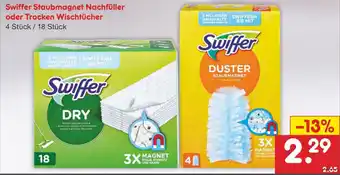 Netto Marken-Discount Swiffer Staubmagnet Nachfüller oder Trocken Wischtücher Angebot