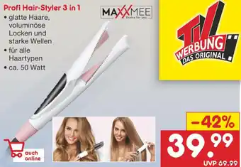 Netto Marken-Discount Maxxmee Profi Hair-Styler 3 in 1 Angebot