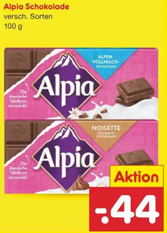 Netto Marken-Discount Alpia Schokolade 100 g Angebot