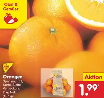 Netto Marken-Discount Orangen Spanien Kl. 1 Sorte: Siehe Verpackung 2 kg Netz Angebot