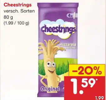 Netto Marken-Discount Cheestrings versch. Sorten 80 g Angebot