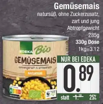 E-Center Edeka Bio Gemüsemais 330g Dose Angebot