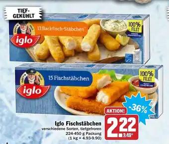 AEZ Iglo Fischstäbchen 224-450g Angebot