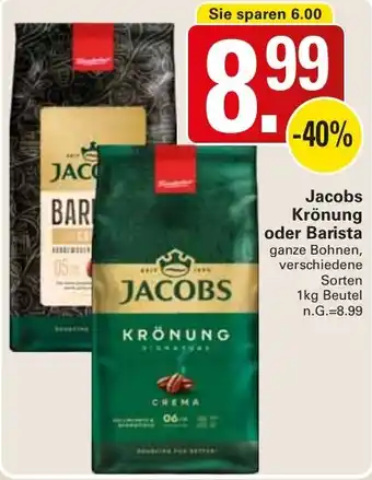 WEZ Jacobs Krönung oder Barista 1kg Beutel Angebot