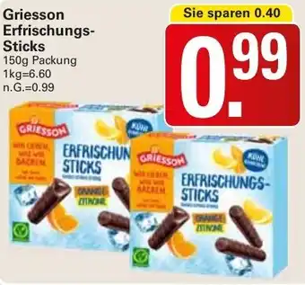 WEZ Griesson Erfrischungs Sticks 150g Packung Angebot