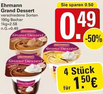 WEZ Ehrmann Grand Dessert 190g Becher Angebot