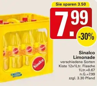 WEZ Sinalco Limonade Kiste 12x1Ltr. Flasche Angebot